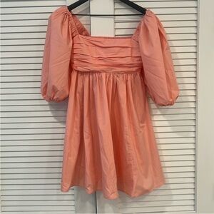 Abercrombie and fitch ruched bodice puff sleeve mini dress